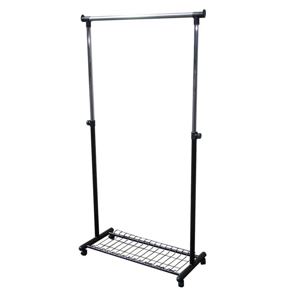 66 Inch Tall Metal Coat Rack Black Finish Black Wood california home