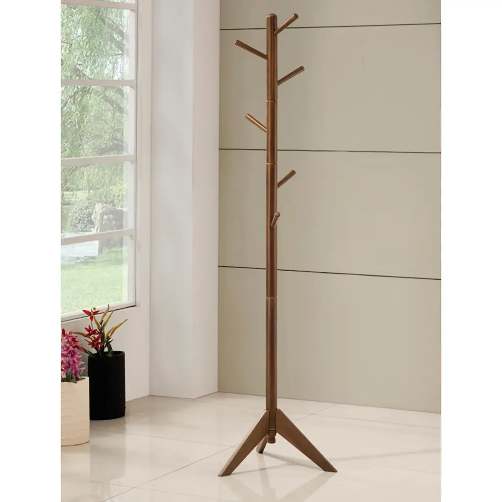 Walnut 6 Hook Coat Rack Walnut Brown Primary Living Space furniture max