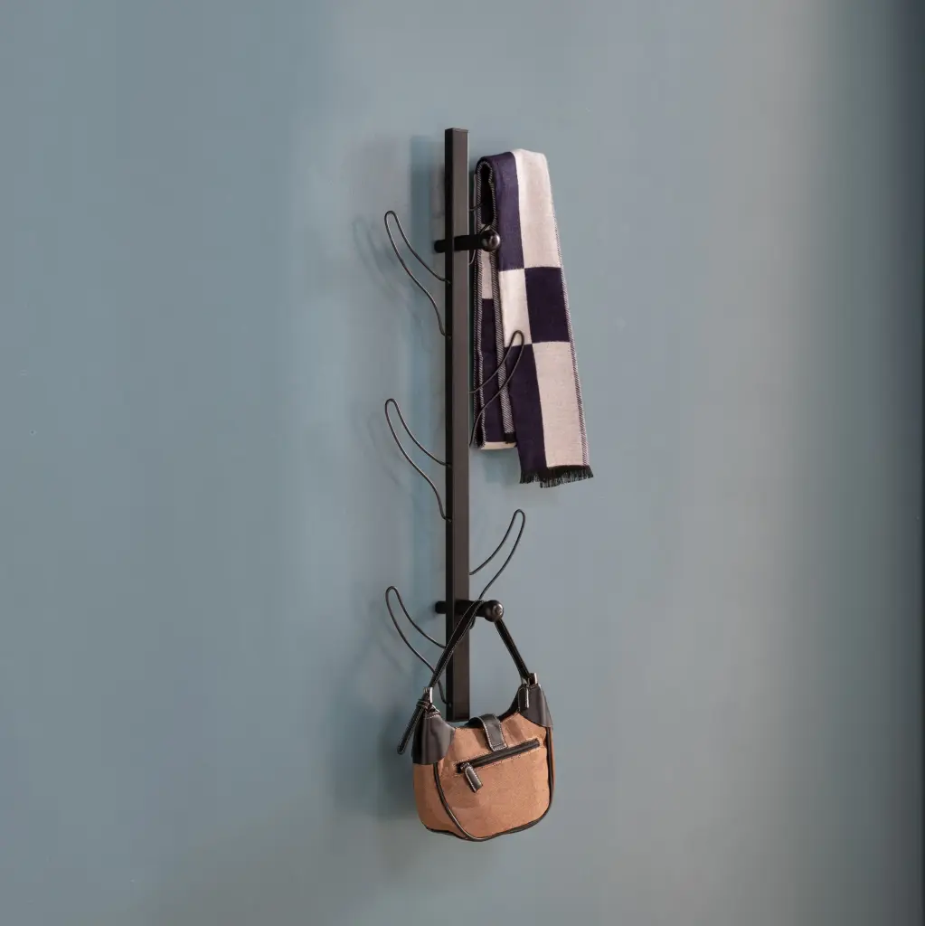Black Entryway Mounted Accent Coat Rack Bathroom or Hallway id international- inc.