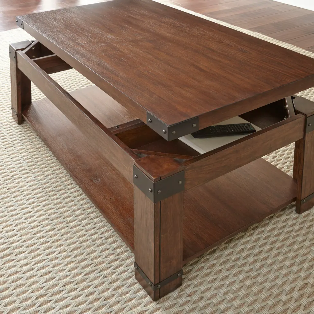 Arusha Lift Top Cocktail Table Cherry Solid Wood MDF steve silver furniture