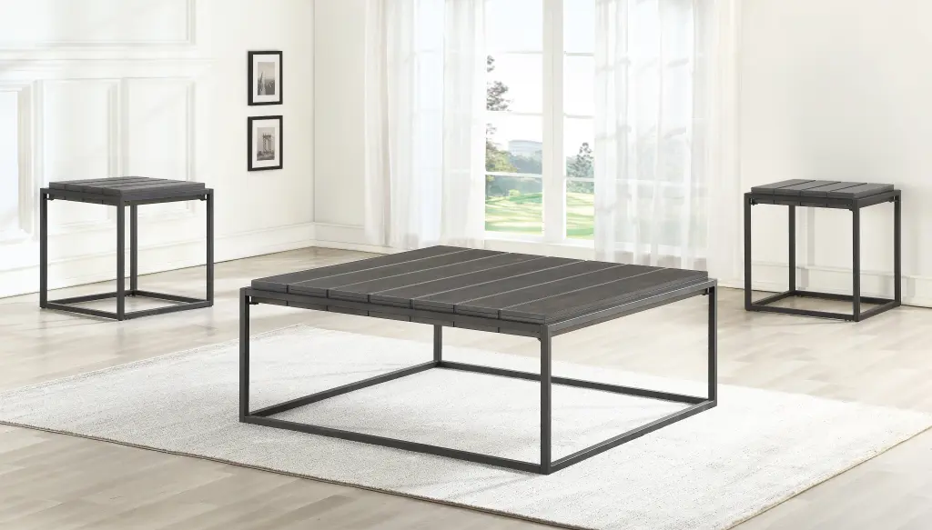 Tekoa 3 Piece Table Set Cocktail and 2 End Tables Dark Brown Living Room Furniture steve silver furniture