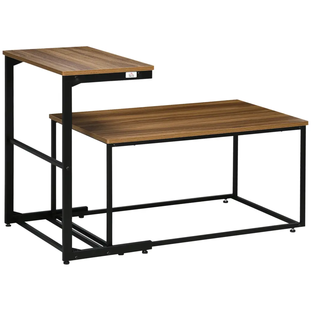 Homcom Nesting Tables Set 2 Industrial Coffee Tables Metal Frame aosom business