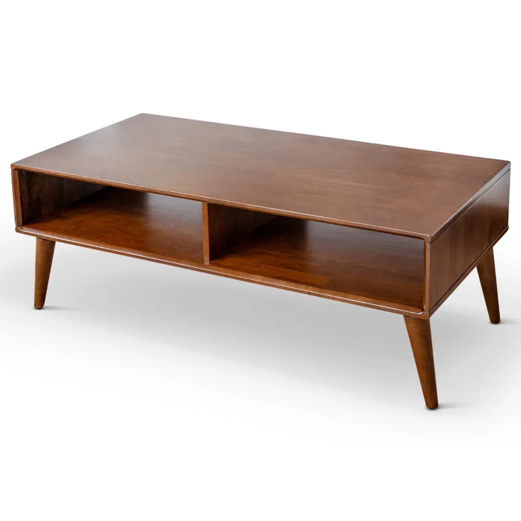 Hazel Solid Wood Coffee Table Walnut Brown ashcroft furniture