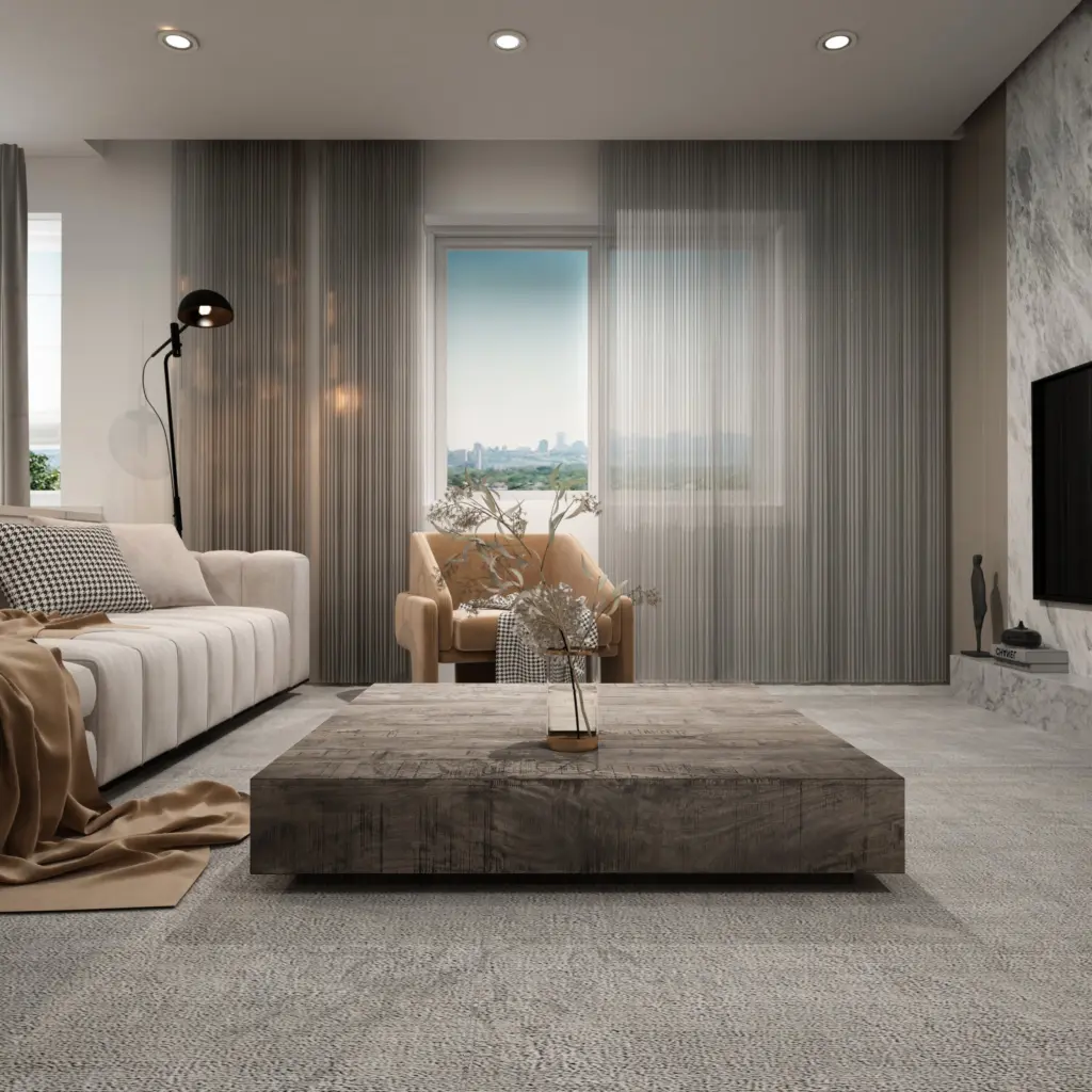 Charcoal Finish Solid Wood Low Profile Rough Coffee Table Dark Gray atlantic solid wood furniture