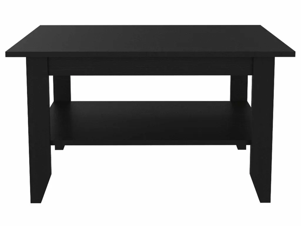 Oregon Coffee Table Two Open Shelves Four Legs Beige MDF Engineered Wood fm furniture
