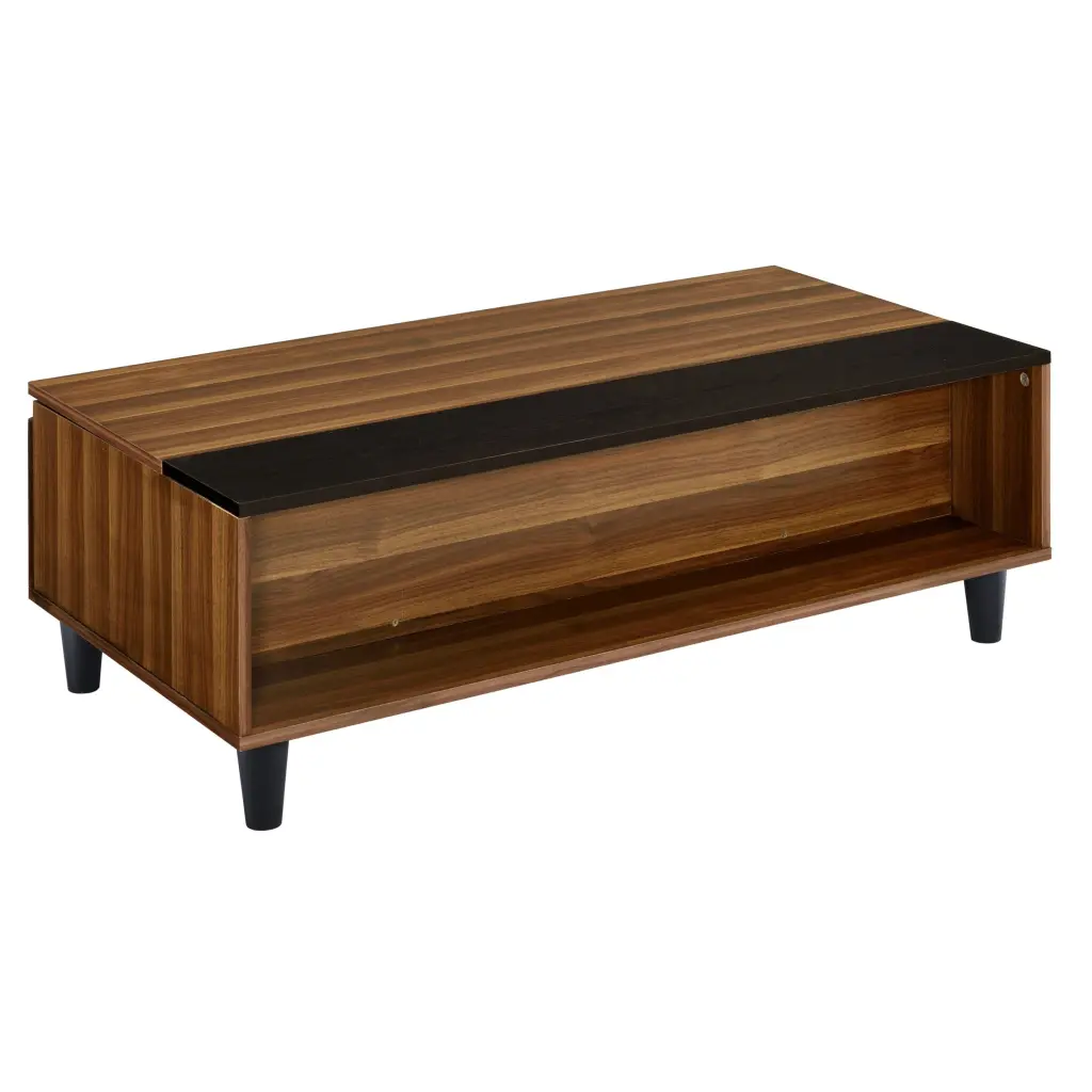 Walnut And Black Lift Top Coffee Table Walnut Primary Living Space furniture max
