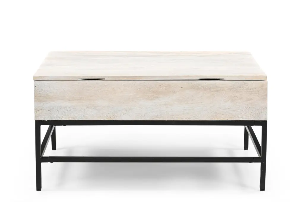T1105 01 White Lift Top Coffee Table White Washed Primary Living Space galaxy home furnishings