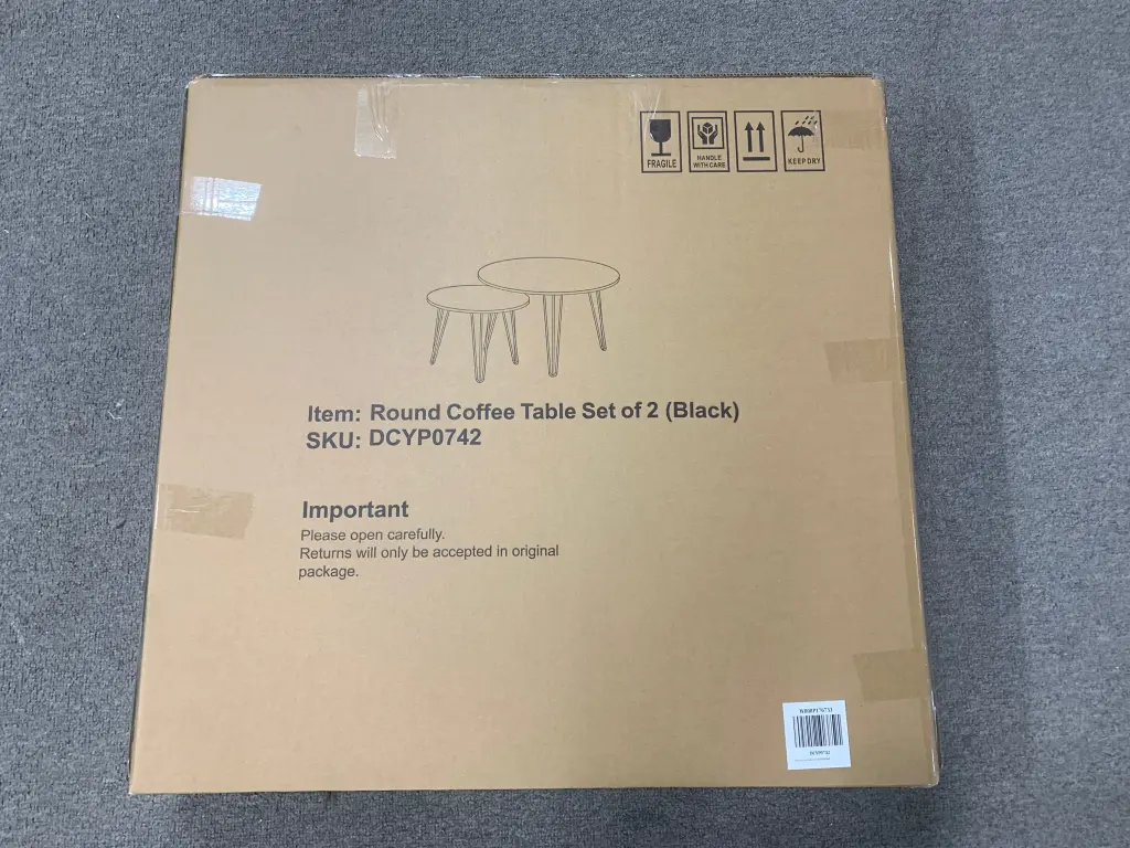 27.56 Inch Round Nesting Coffee Table Set 2 Circular Nesting End Tables moonriver