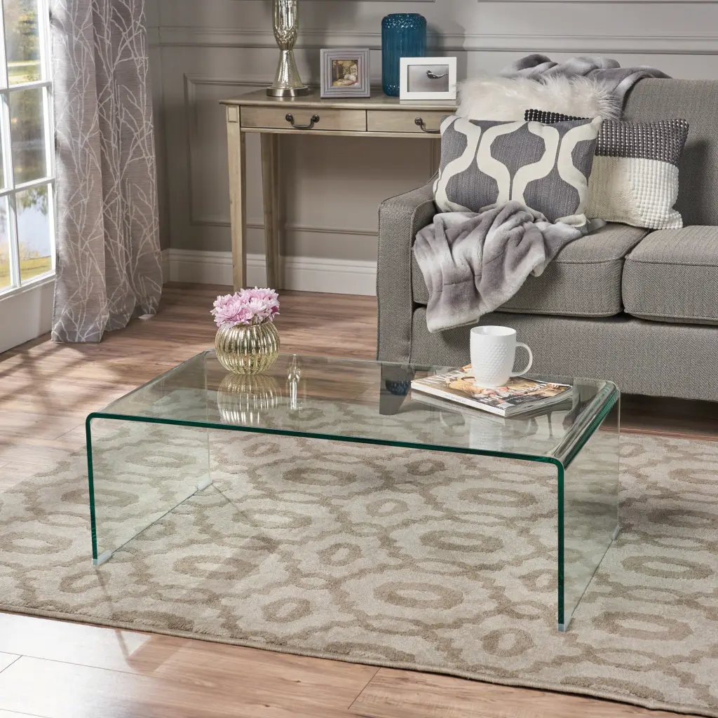 Coffee Table 12Mm Tempered Bent Glass Clear Tempered Glass Modern Design nh-purenest