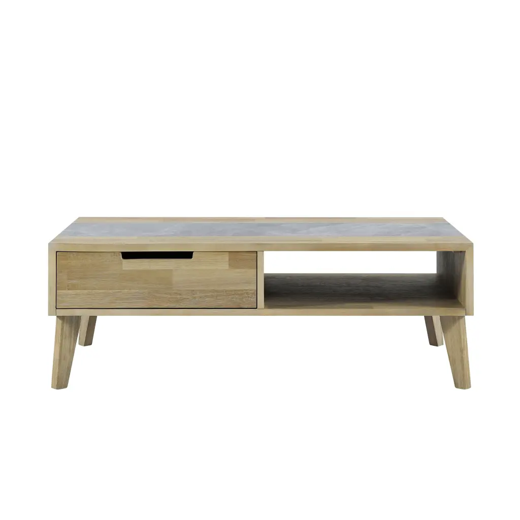 Calgary Sintered Stone Coffee Table Brown Wood Modern Design steve silver furniture