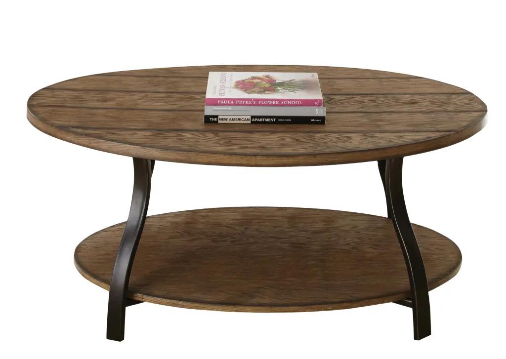 Denise Oval Cocktail Table Brown Iron Coffee Table steve silver furniture