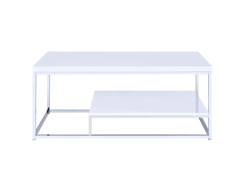 Lucia White Iron Cocktail Table Living Room steve silver furniture