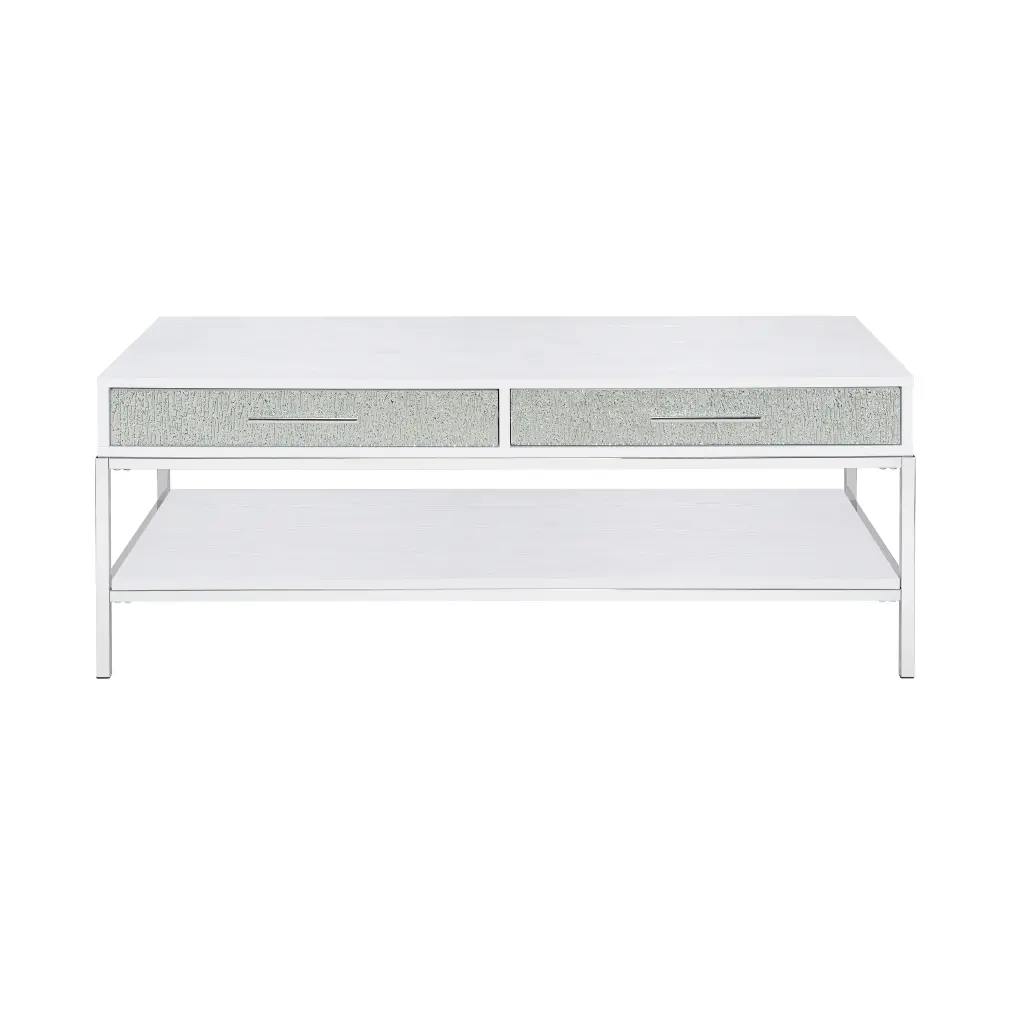 Mirage Coffee Table White Wood Modern Living Room Furniture steve silver furniture