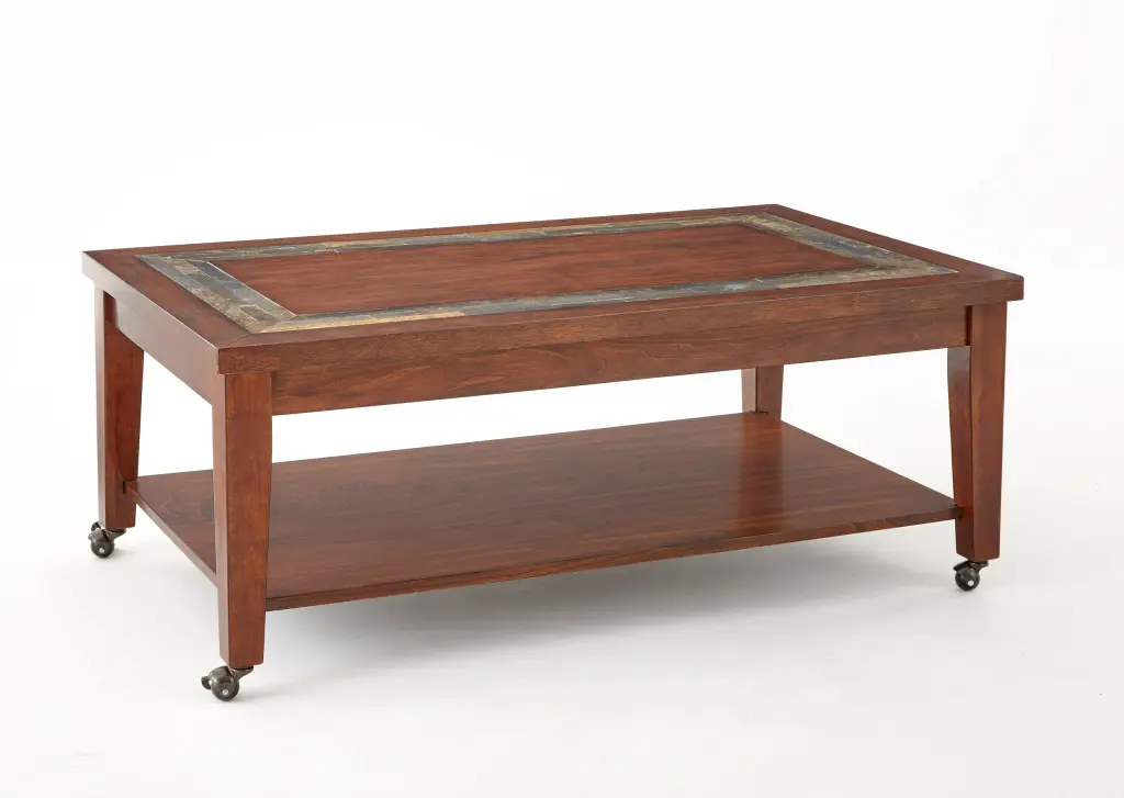 Timeless Antique Wooden Coffee Table Bottom Shelf steve silver furniture