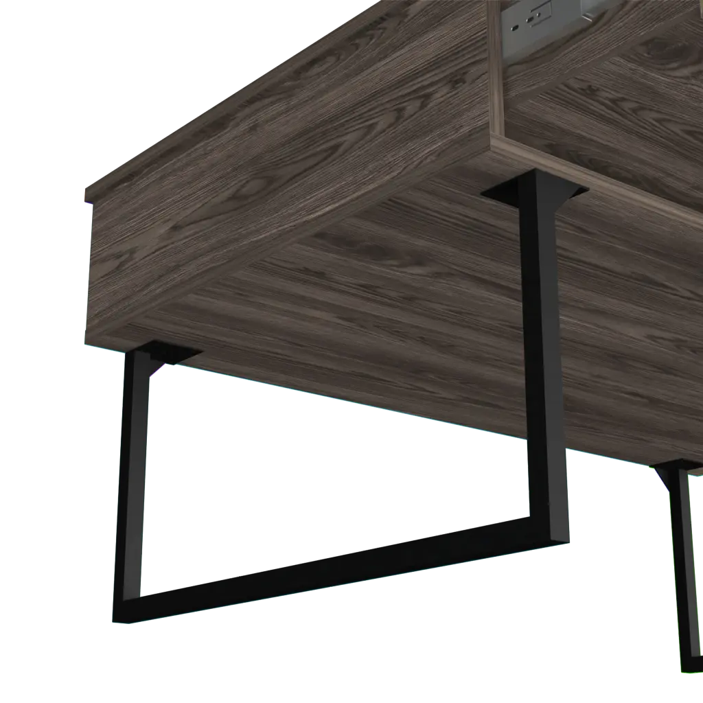 Lift Top Coffee Table Drawer Vezu Dark Walnut Finish Brown Particle Board treevol furniture