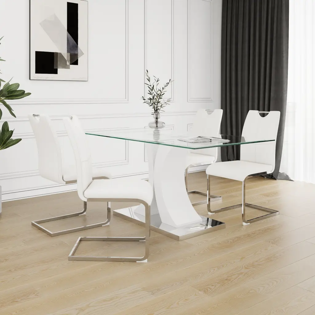 Modern Style Glass Table Elegant Transparent Design Long-lasting Substantial youngmagic