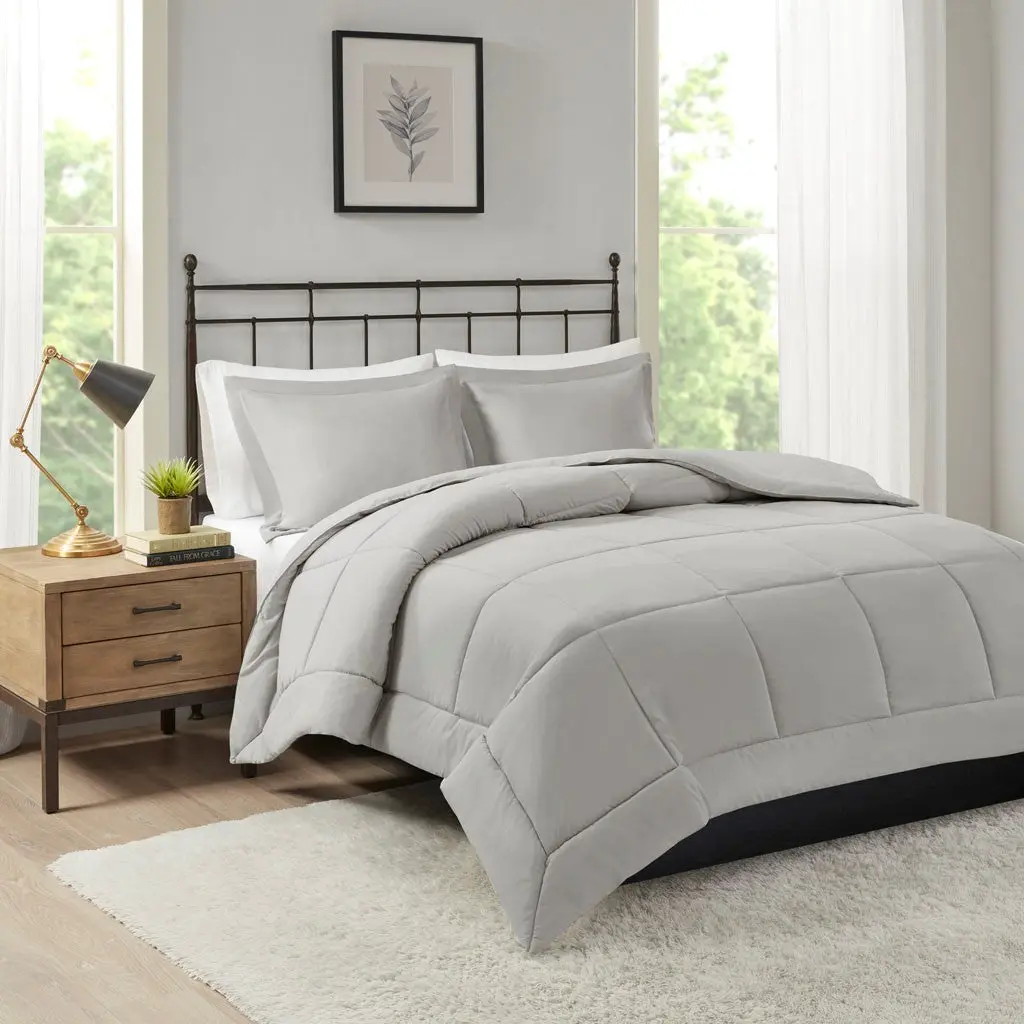 Microcell Down Alternative Easeer Mini Set King Grey Microfiber Bedding jla