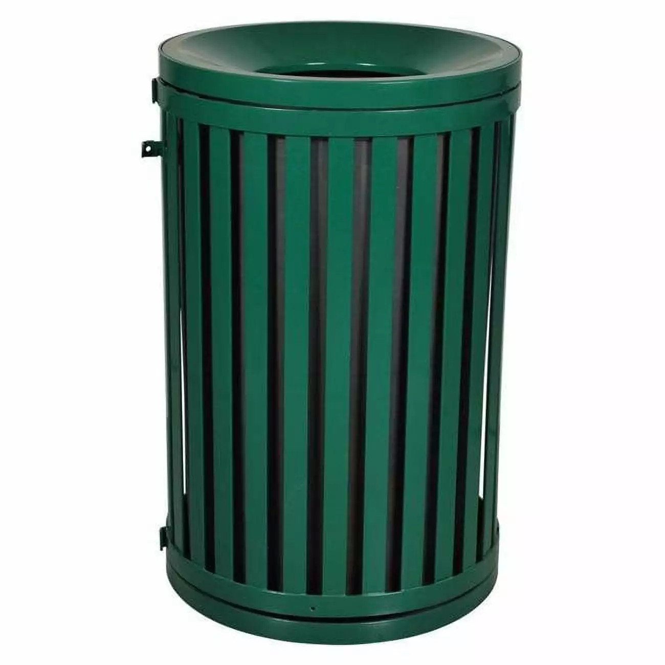45 Gallon Streetscape Timeless Outdoor Trash Receptacle Swing Door. Hunter Green Hot House Designs