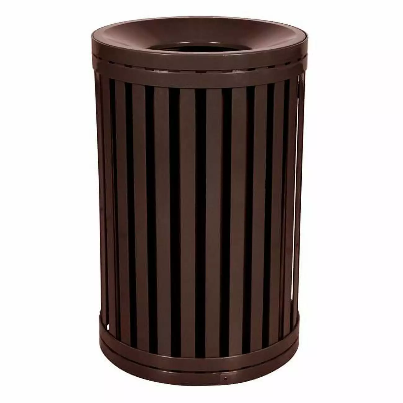 45 Gallon Streetscape Timeless Outdoor Trash Receptacle Swing Door. Brown Hot House Designs