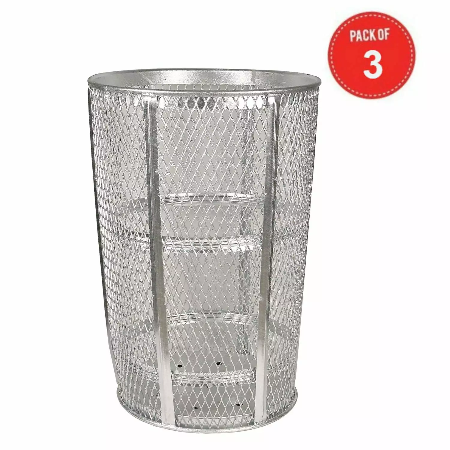 Witt Industries EXP-52G Steel 48-Gallon Outdoor Waste Receptacle. Round. 23 Diameter x 33 Height (Pack 3)