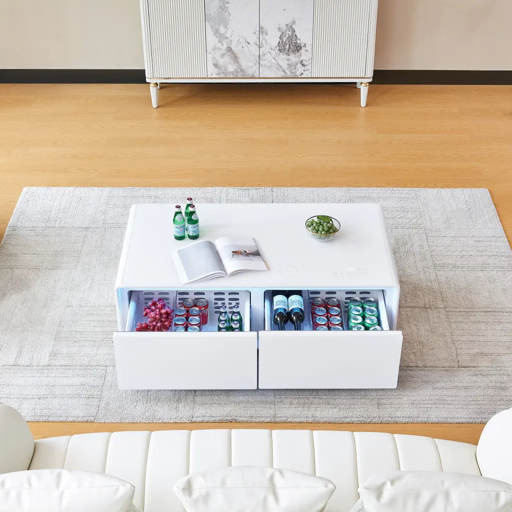 Intelligent Table Fridge Multifunctional Coffee Table Tempered Glass w1241 artisan furniture