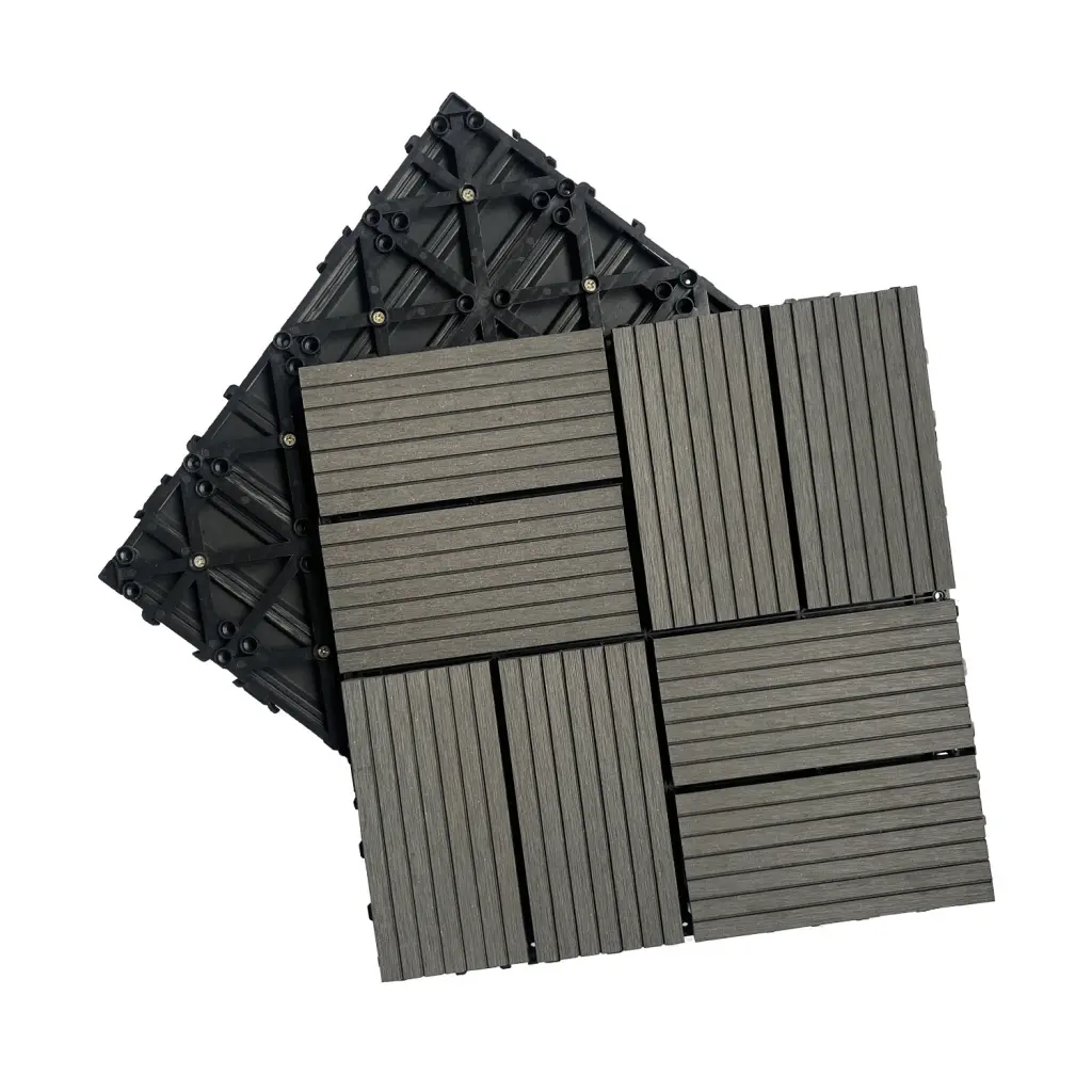 Wood Plastic Composite Deck Tiles Set 20 Pieces Durable Outdoor Decking rnb