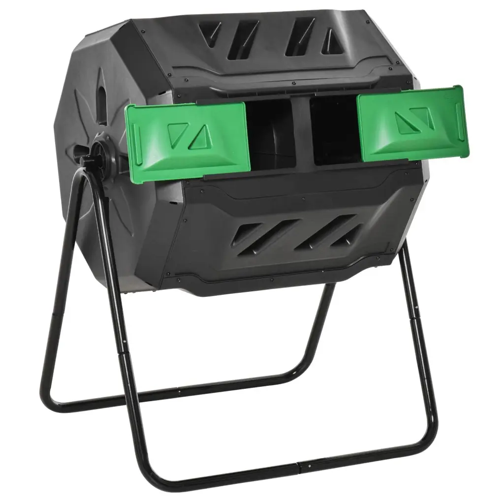 Outsunny 43 Gallon Dual Rotating Tumbling Compost Bin Outdoor aosom business