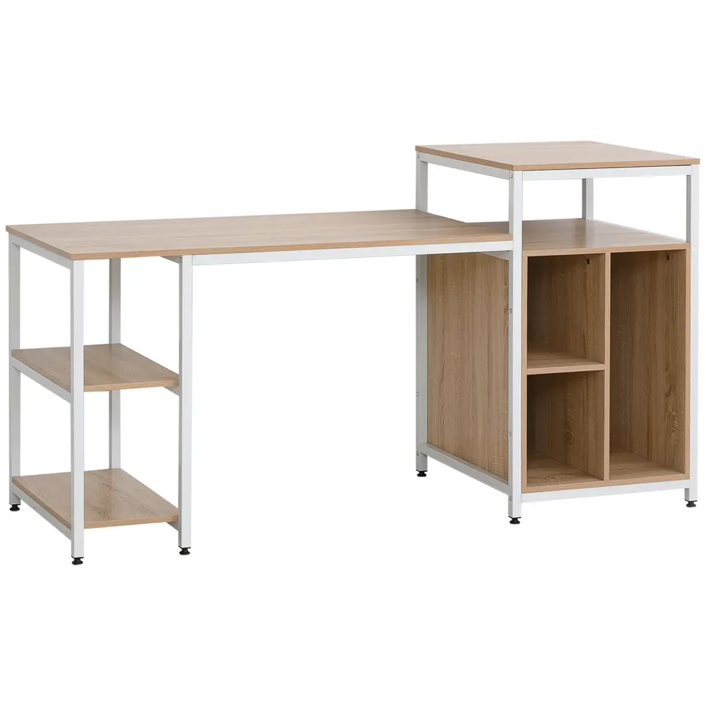 Homcom 68 Inch Office Table Computer Desk Workstation Bookshelf aosom business