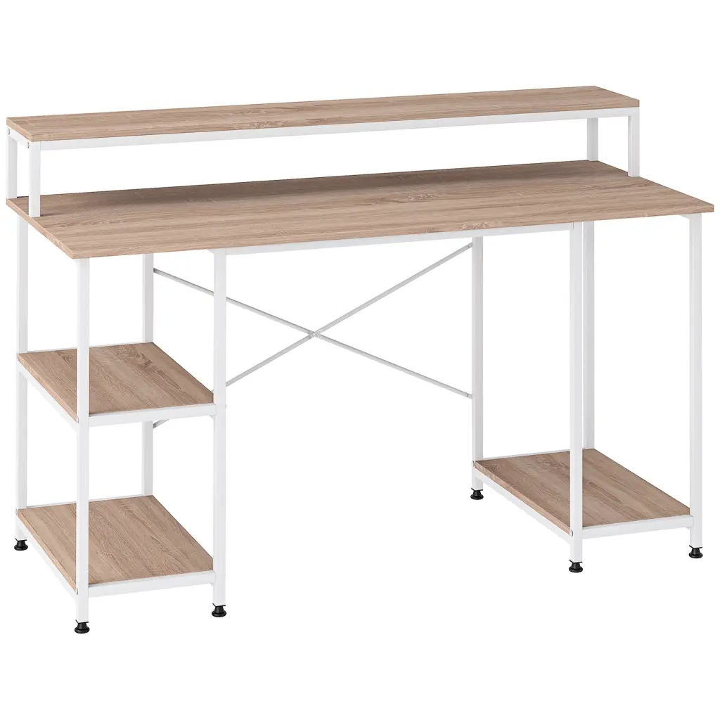 55 Inch Home Office Computer Desk Study Writing Workstation Storage aosom business