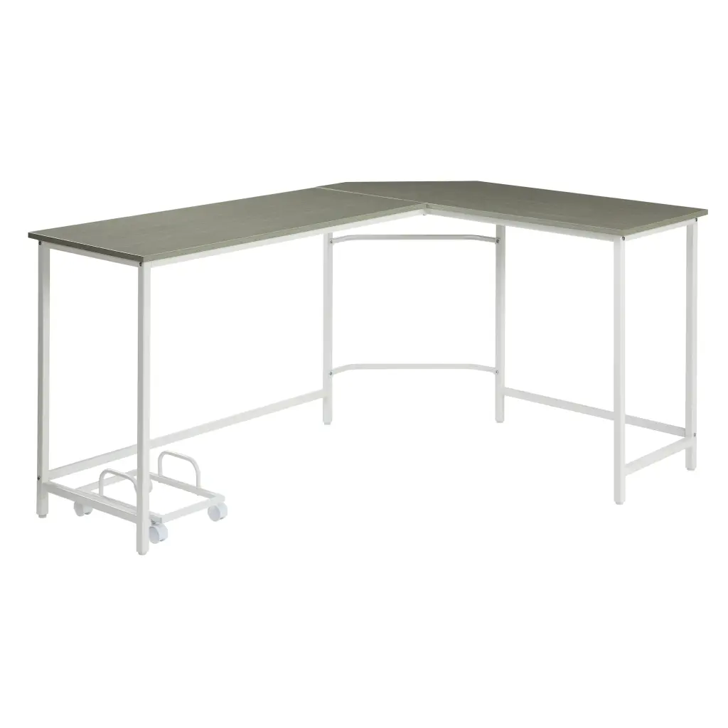 Grey And White L Influence Computer Desk Grey White Computer Desk Office furniture max
