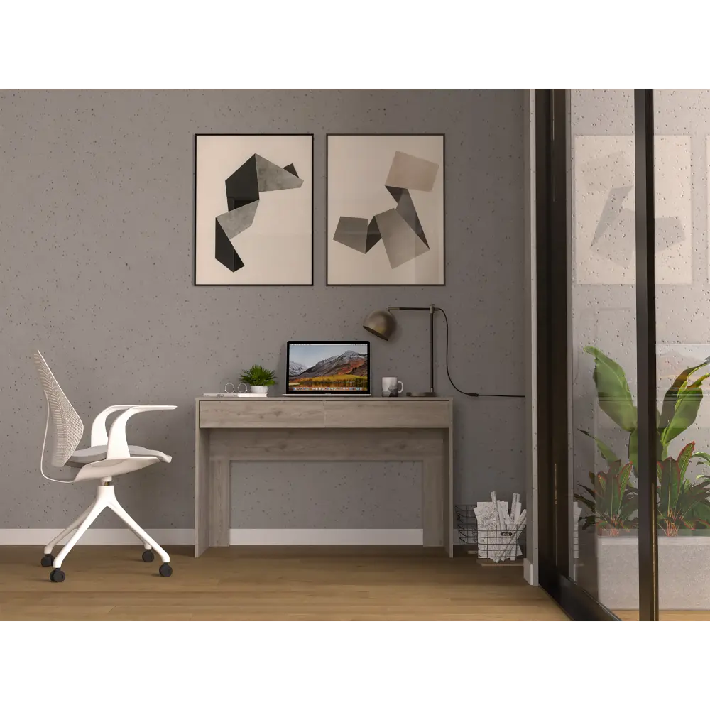 Acanto 2 Drawer Writing Computer Desk Light Gray Gray Particle Board rta mubles colombia