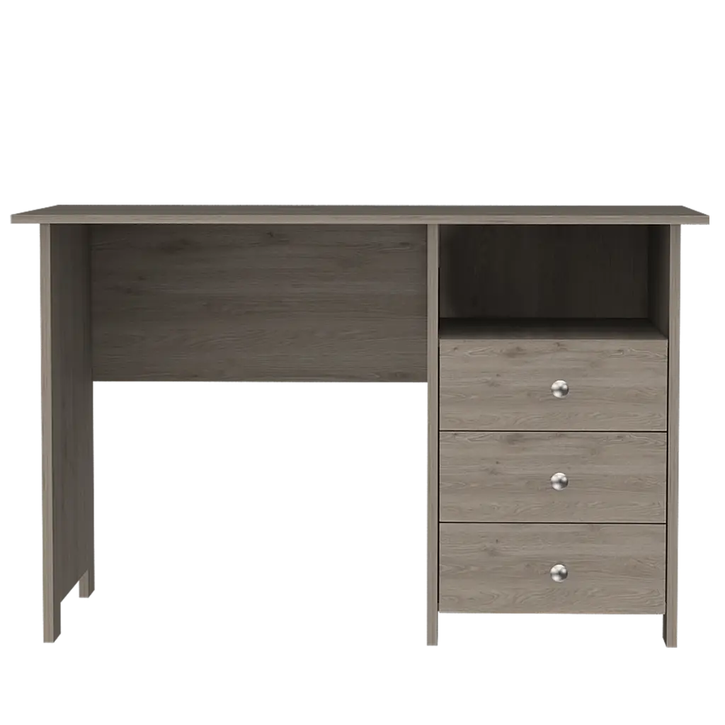 Bianco Writing Computer Desk Three Drawers One Shelf Grey rta mubles colombia