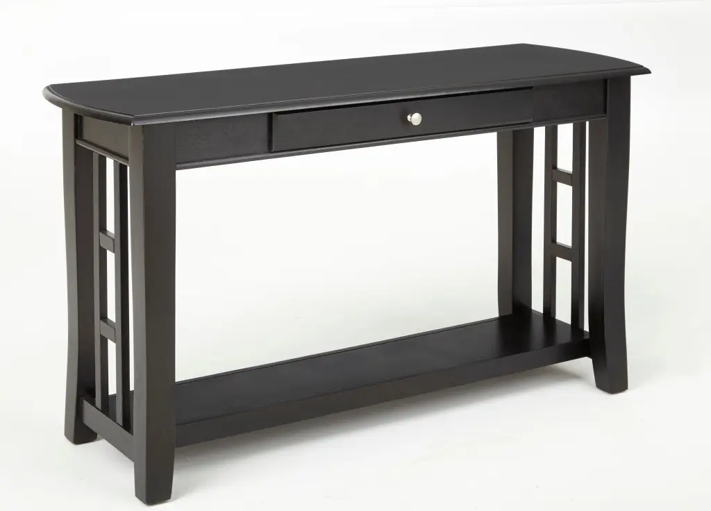 Cassidy Sofa Table Ebony Solid Wood MDF Console Table Living Room steve silver furniture