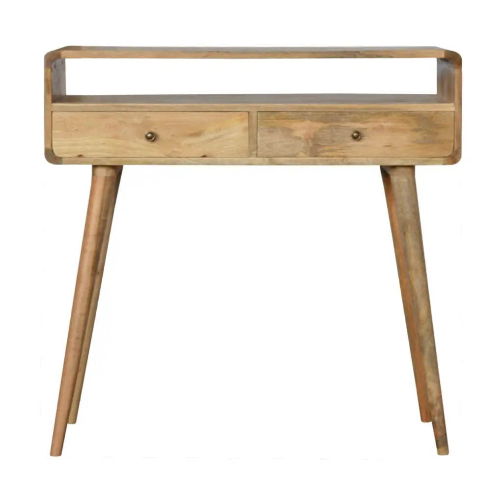 Curved Oak Ish Console Table Oak Solid Wood artisan furniture