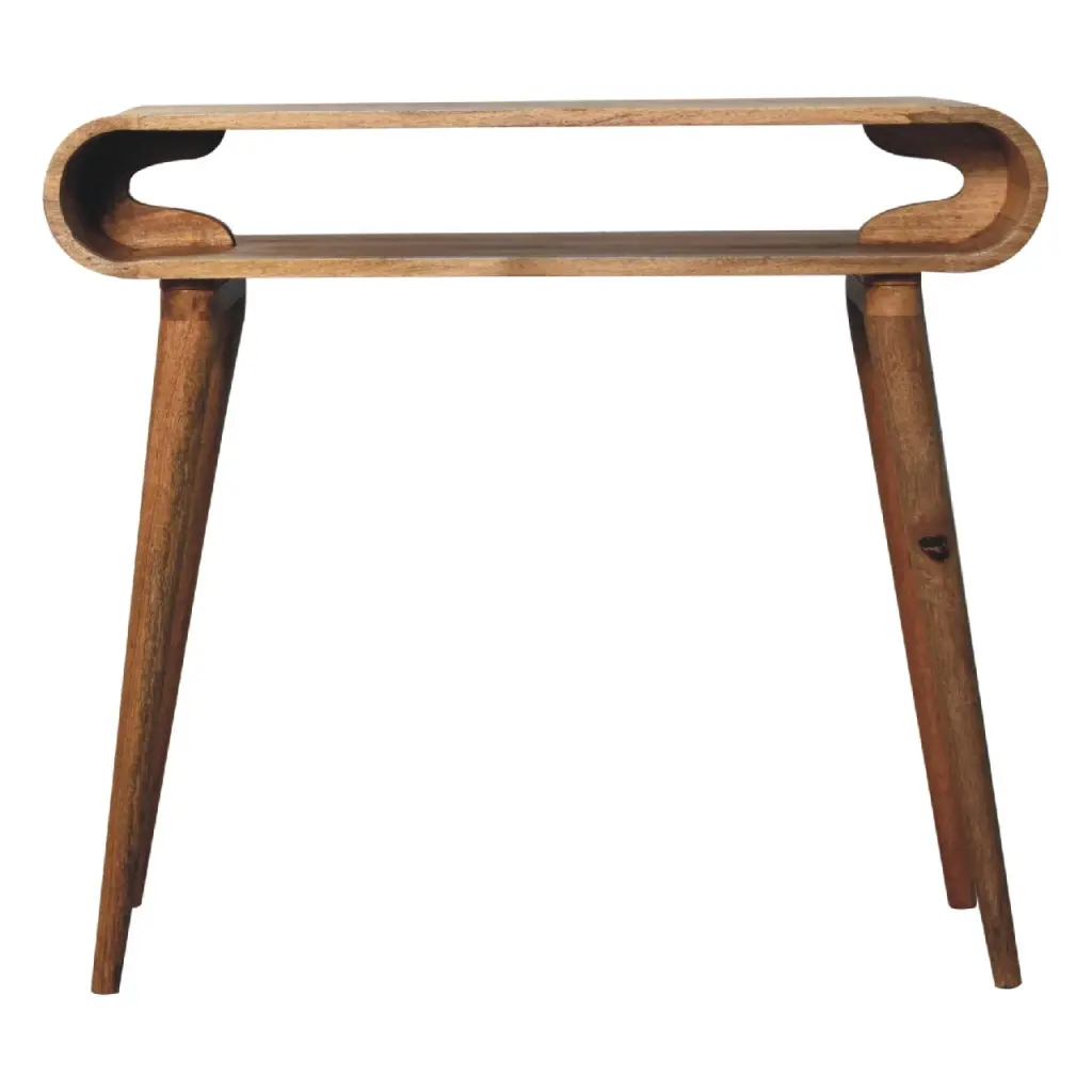 Solid Wood Amaya Chestnut Nordic Style Console Table Beige Brown Light artisan furniture