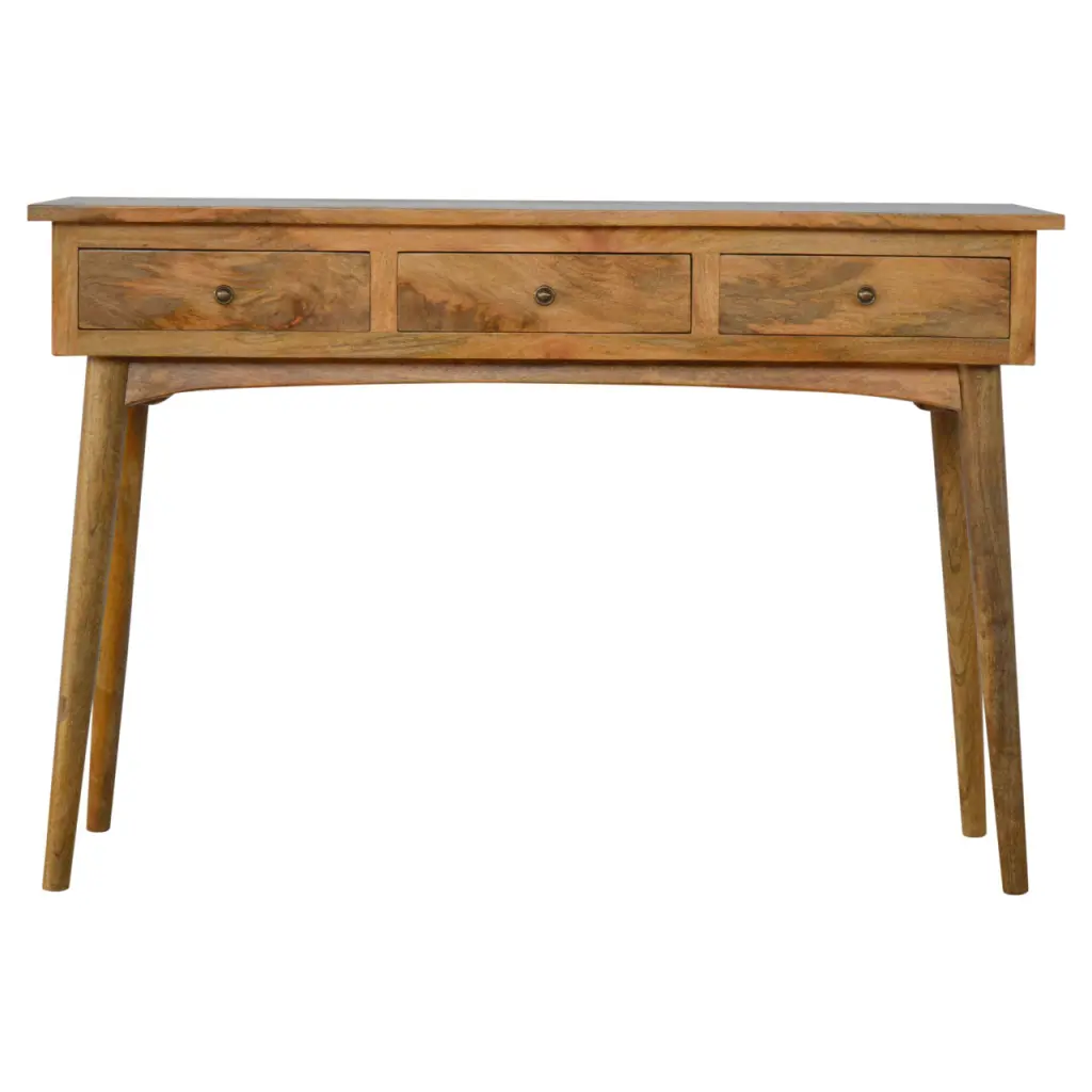 Solid Wood Large 3 Drawer Console Brown Light Brown Living Space artisan furniture