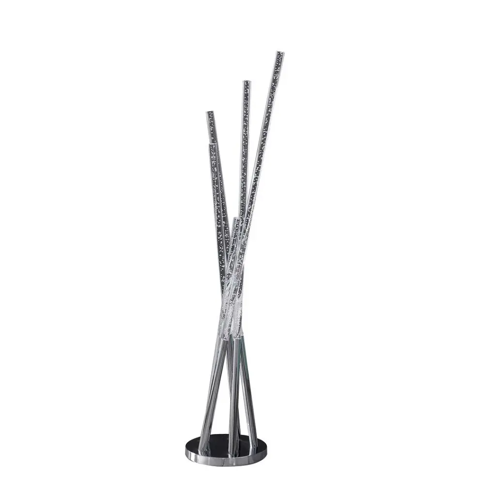 48.75 Inch Carina Modern 5 Acrylic Upright Legs Stix Led Silver Metal Frame california home
