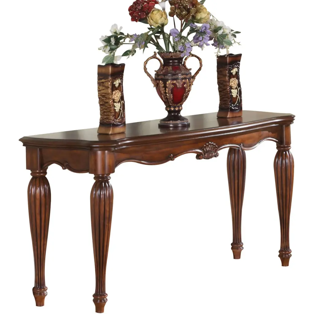 Cherry Sofa Table Turned Fluted Legs Living Room Console Table furniture max