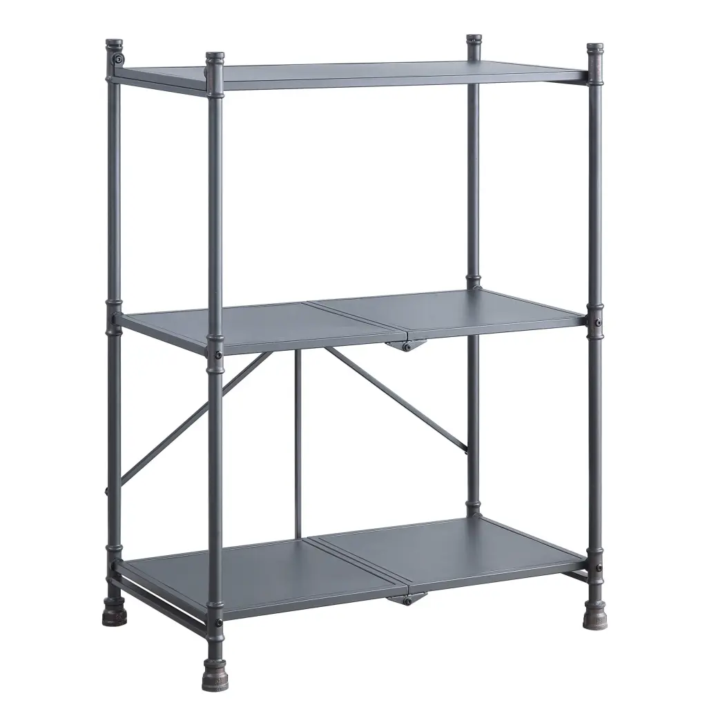 Sandy Black and Dark Bronze Hand Brushed 3 Tier Console Table furniture max