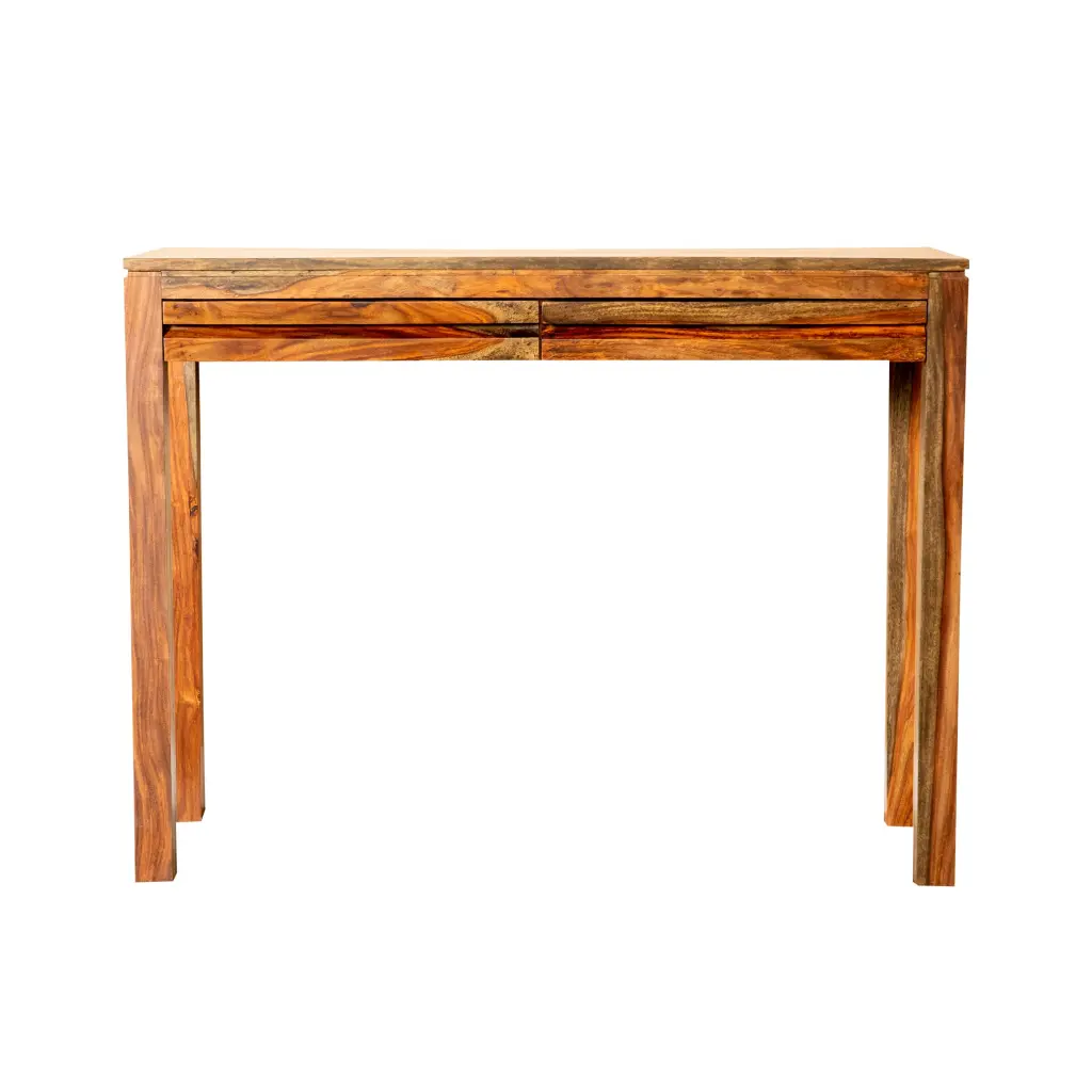 Warm Chestnut 2 Drawer Console Table Brown Light Brown Living Room furniture max