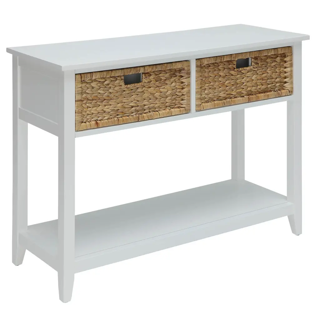 White Console Table 2 Drawer White Primary Living Space Traditional furniture max