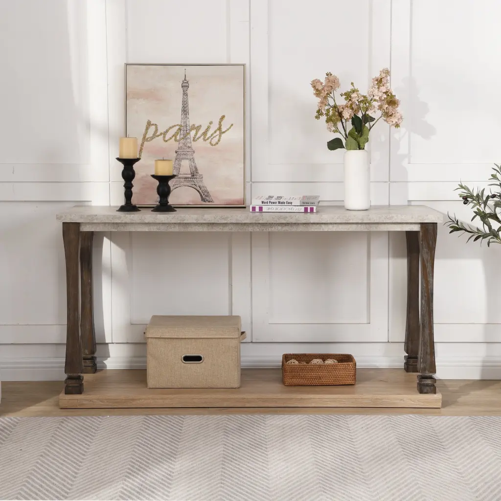 48 Inch Long Rectangle Mid Century Modern Console Table Entryway Wood Sofa Table g.design