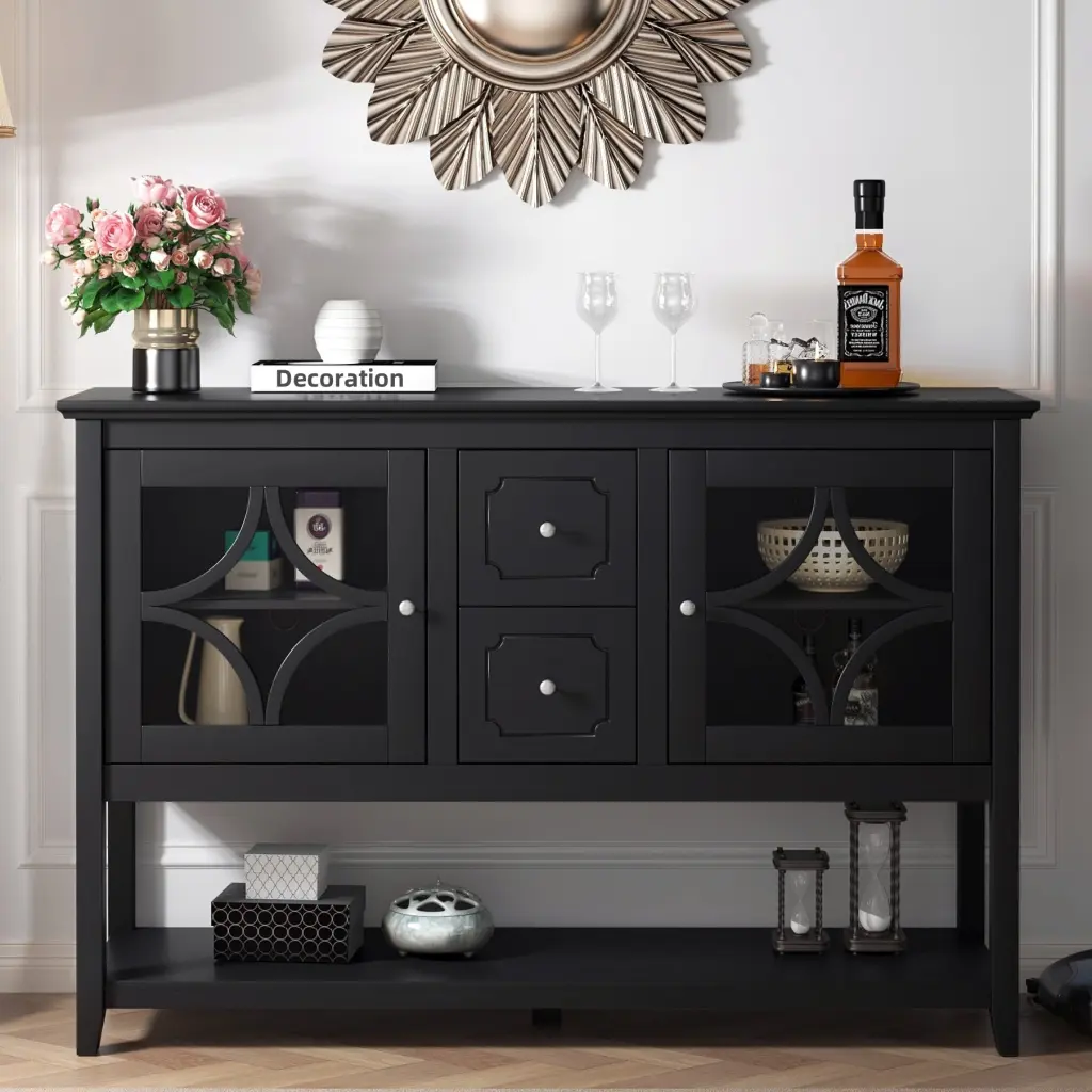 Sideboard Buffet Console Table Adjustable Shelves Media Cabinet jaydenmax