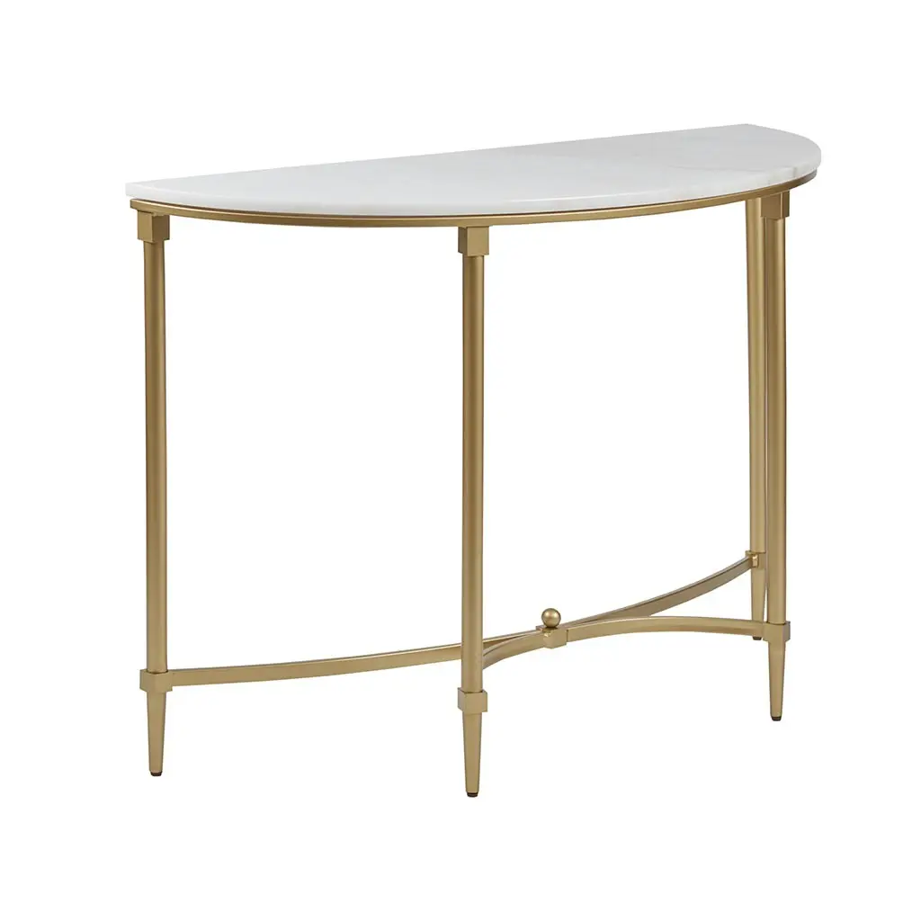 Bordeaux Console Table White Gold Wood Entryway Table jla