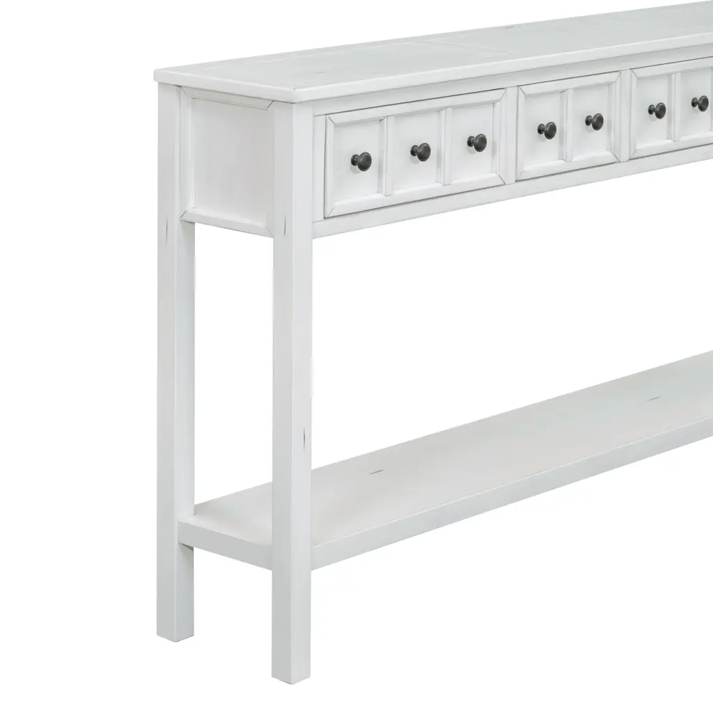 Rustic Entryway Console Table 60 Inch Long Sofa Table Two Different Storage Levels rnb