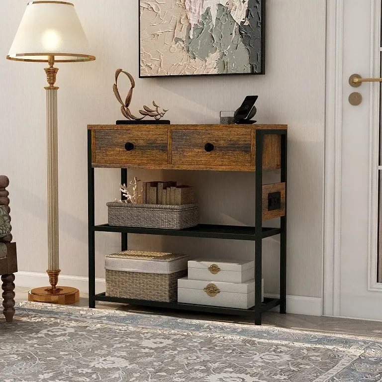 Supreme Entryway Console Table Narrow Sofa Table 2 Drawers rnb