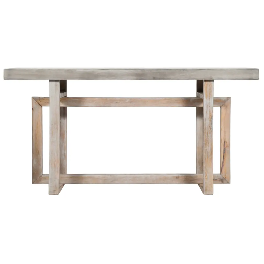 59 Inch Artisan Sideboard Console Table Geometric Interlocked Base royal hampton