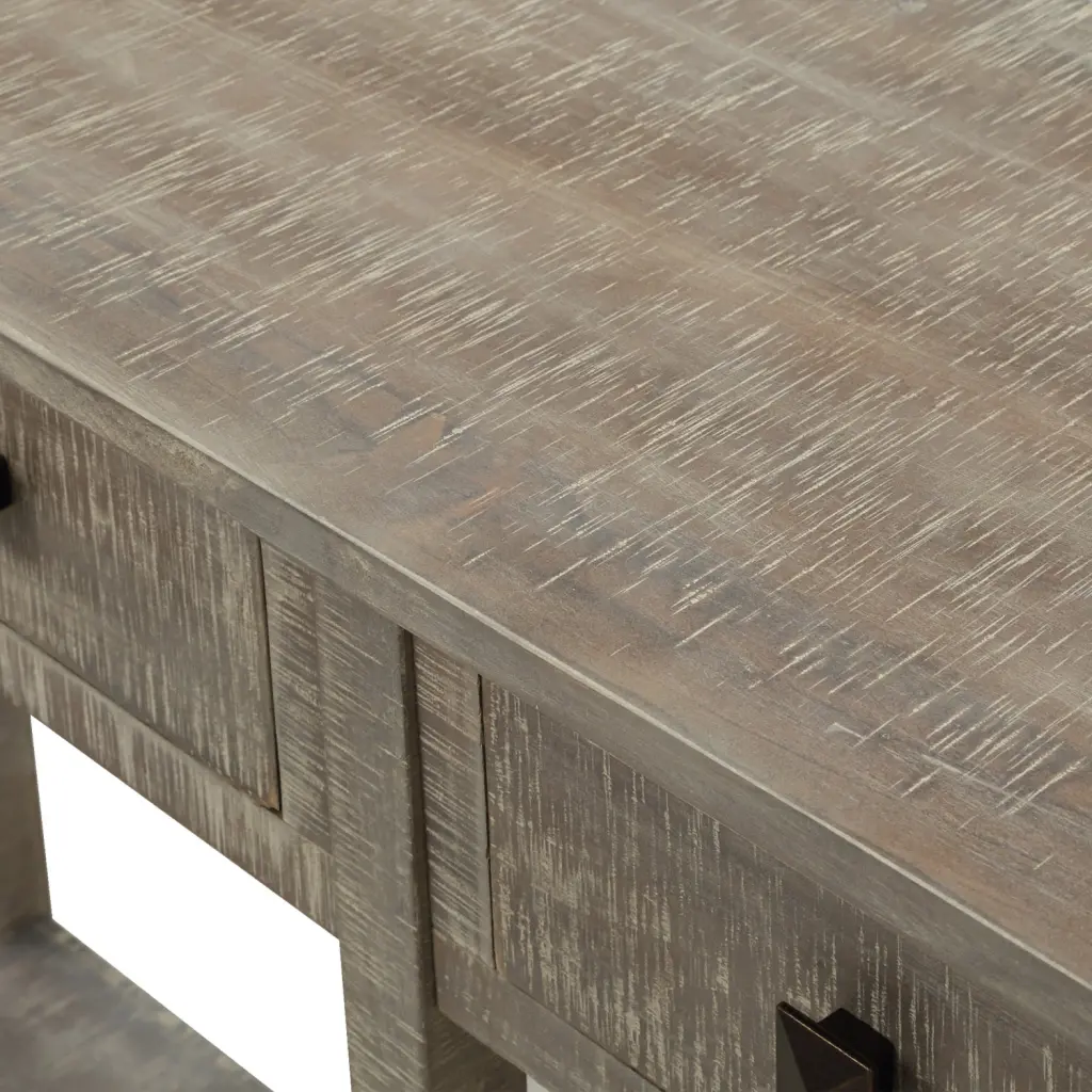 Rustic Brushed Texture Entryway Table Console Table Drawers trexm