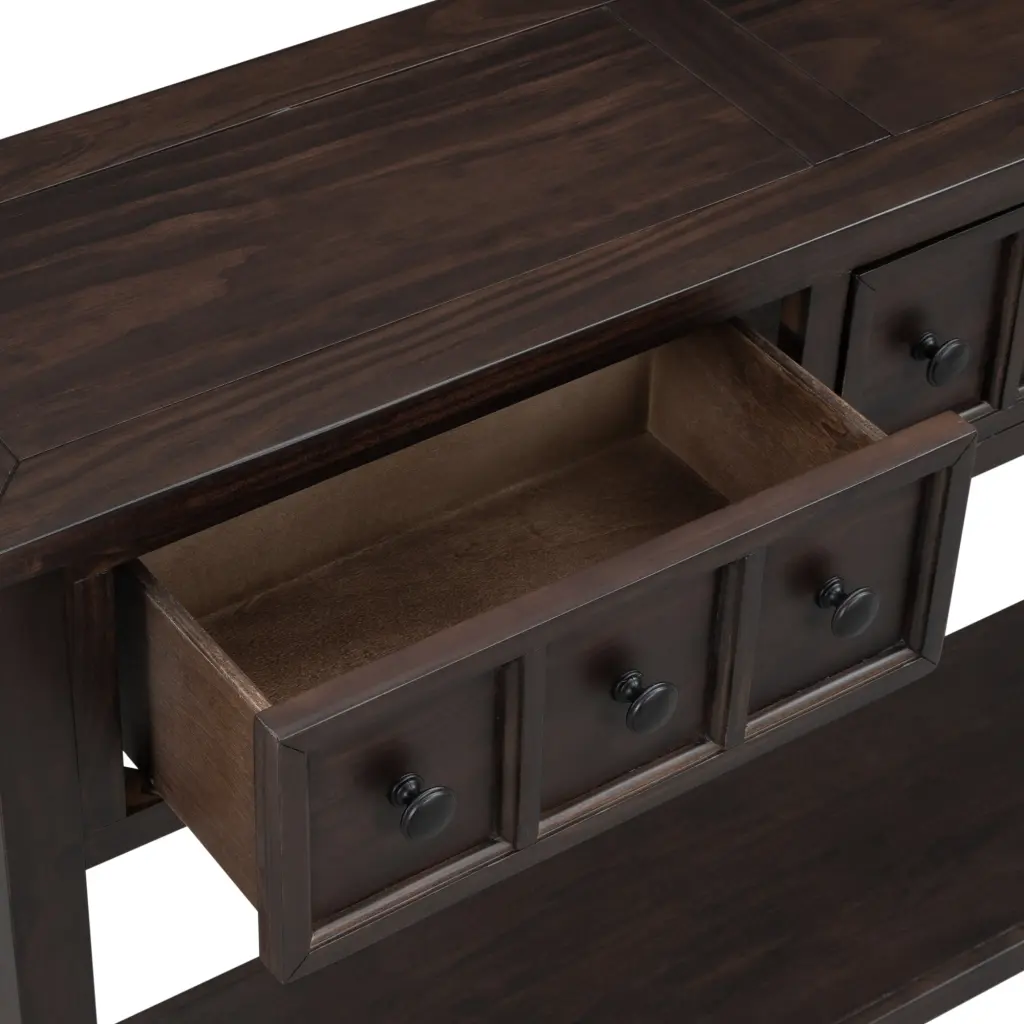Rustic Entryway Console Table 60 Inch Long Sofa Table Two Drawers trexm