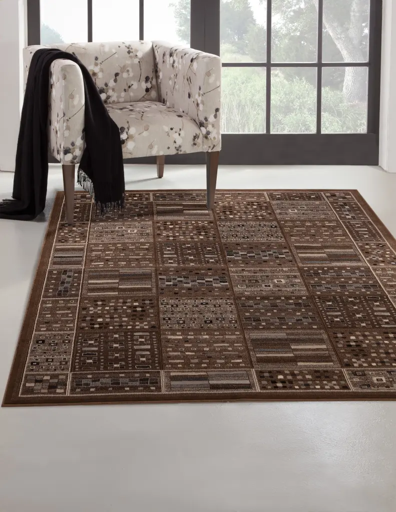 Drexel Chocolate Ivory Grey Area Rug 8x10 Viscose - Elegant Home Decor napa valley weavers